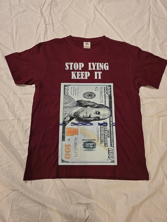 Burgundy front & back stop lying