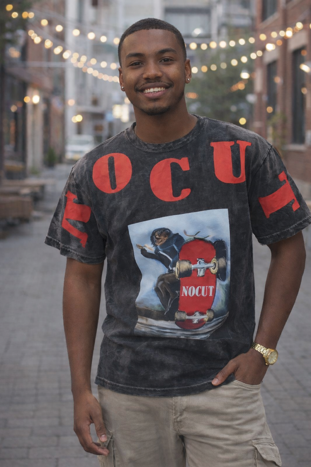 NOCUT Skateboard Mineral Wash Tee