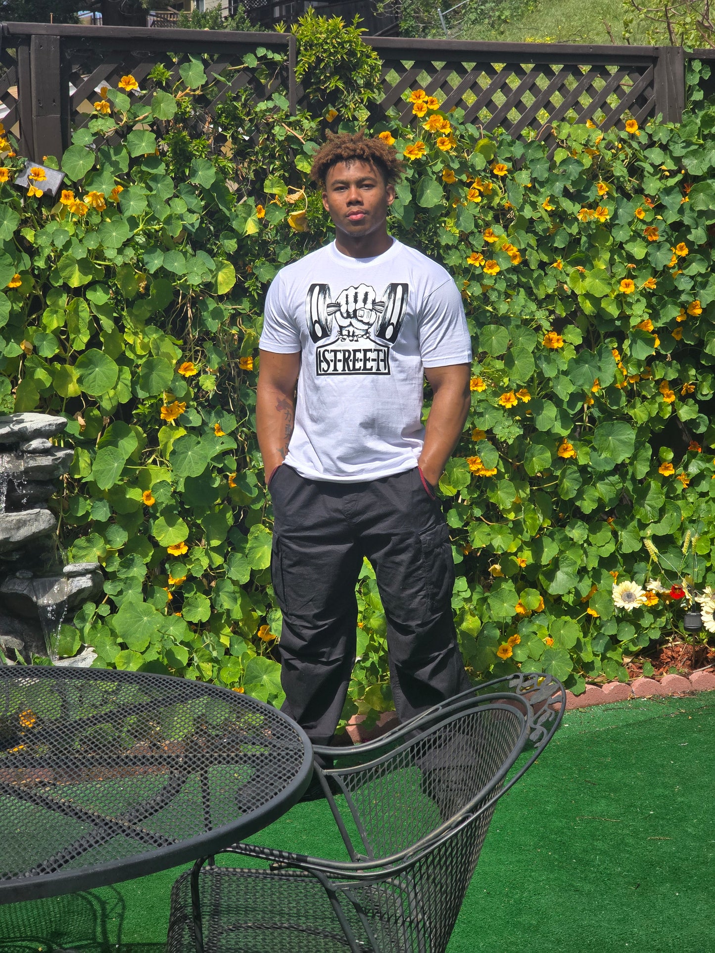 White dumbbell street